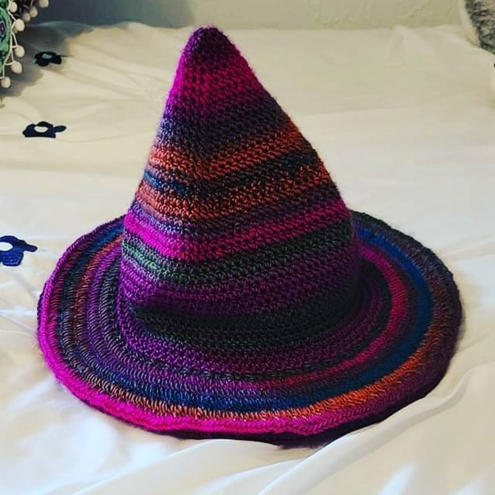 Handmade crocheted witch hat